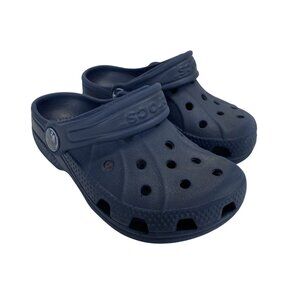 Crocs Unisex Todler Navy Blue Classic Clogs Size 8